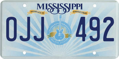 MS license plate OJJ492
