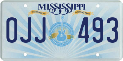 MS license plate OJJ493