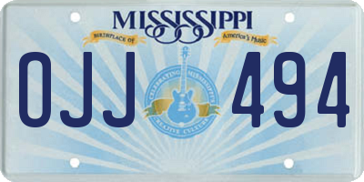 MS license plate OJJ494