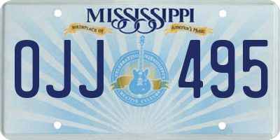 MS license plate OJJ495