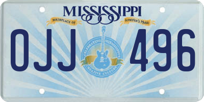 MS license plate OJJ496
