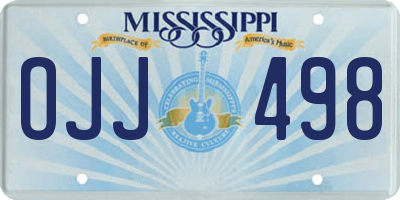 MS license plate OJJ498