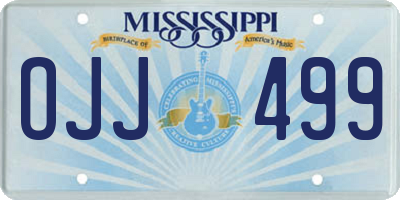 MS license plate OJJ499