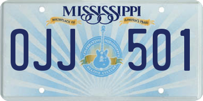 MS license plate OJJ501