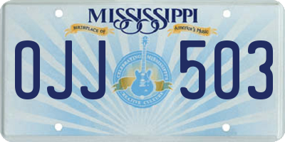 MS license plate OJJ503