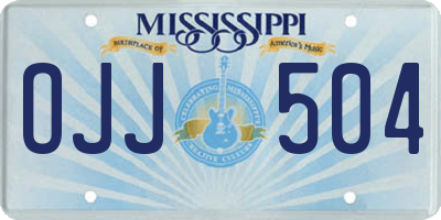MS license plate OJJ504