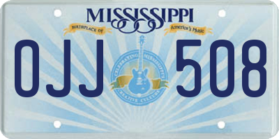 MS license plate OJJ508