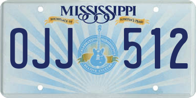 MS license plate OJJ512