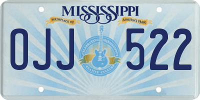 MS license plate OJJ522