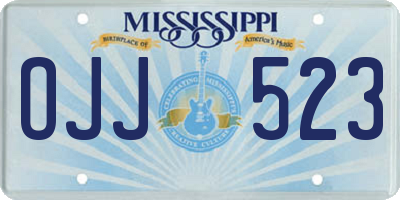 MS license plate OJJ523