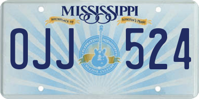 MS license plate OJJ524