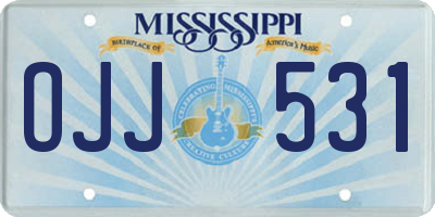MS license plate OJJ531