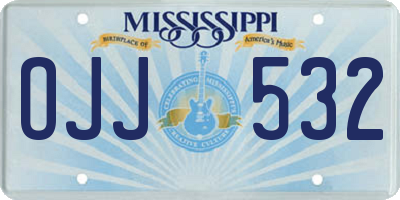 MS license plate OJJ532