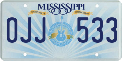 MS license plate OJJ533