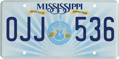 MS license plate OJJ536