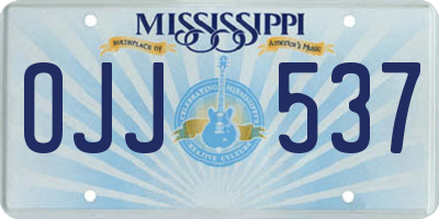 MS license plate OJJ537