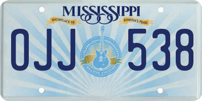 MS license plate OJJ538