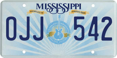 MS license plate OJJ542