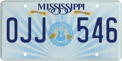 MS license plate OJJ546