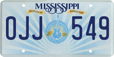 MS license plate OJJ549