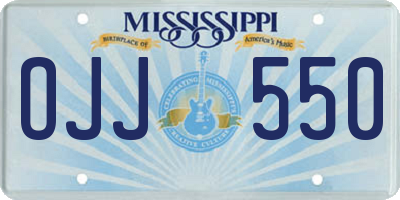 MS license plate OJJ550