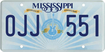 MS license plate OJJ551