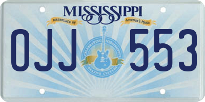 MS license plate OJJ553