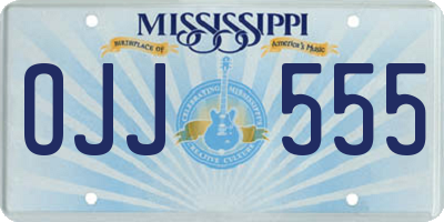 MS license plate OJJ555