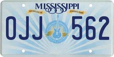 MS license plate OJJ562