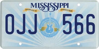 MS license plate OJJ566