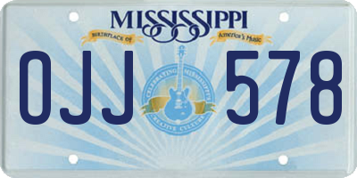 MS license plate OJJ578