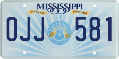 MS license plate OJJ581