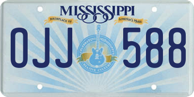 MS license plate OJJ588