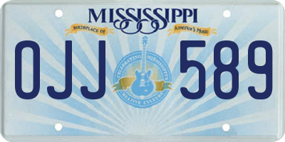 MS license plate OJJ589