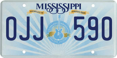 MS license plate OJJ590