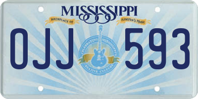 MS license plate OJJ593