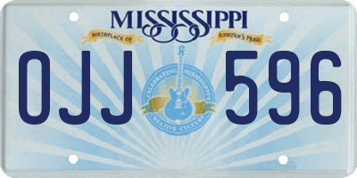 MS license plate OJJ596