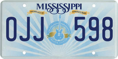 MS license plate OJJ598