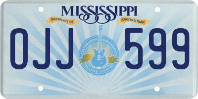 MS license plate OJJ599
