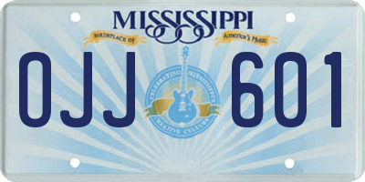 MS license plate OJJ601