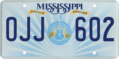 MS license plate OJJ602