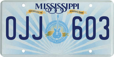 MS license plate OJJ603