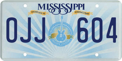 MS license plate OJJ604