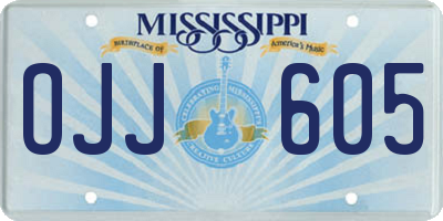 MS license plate OJJ605