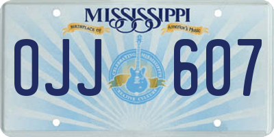 MS license plate OJJ607