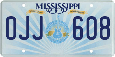 MS license plate OJJ608