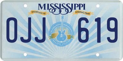 MS license plate OJJ619