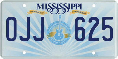 MS license plate OJJ625