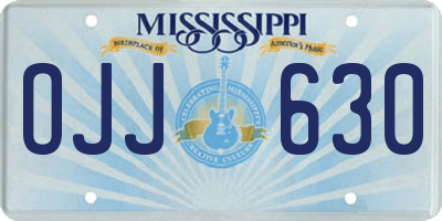 MS license plate OJJ630