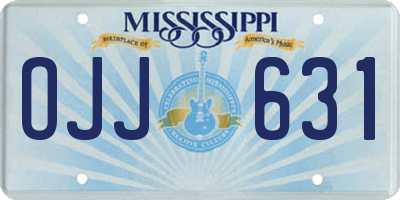 MS license plate OJJ631